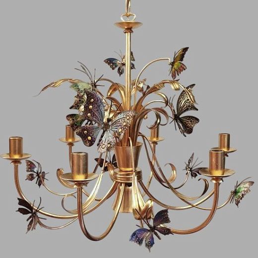 GM 2  gold/color butterfly// подвесной E14 6х40  х  GM 2