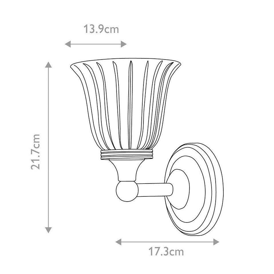 BATH-AUSTEN1-PB AUSTEN Polished Brass/Clear// настенный G9 LED 1х3  х   
