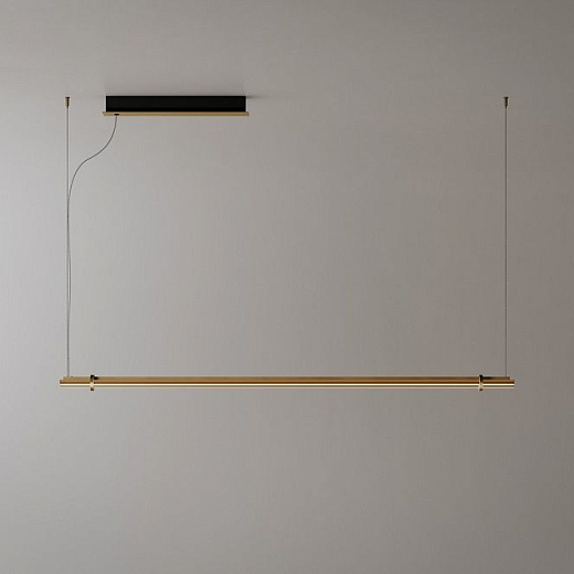 024S2M03G.CE Optical Suspension 1 Natural Burnished Brass /Amber Trihedron //янтарный подвесной LED   024S2M03G.CE