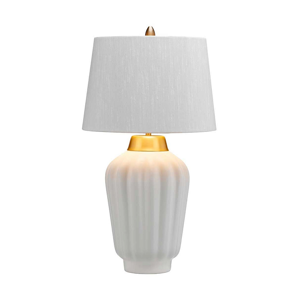 QN-BEXLEY-TL-WBB BEXLEY White & Brushed Brass /Light Ivory with gold laminate inner// настольный E27   