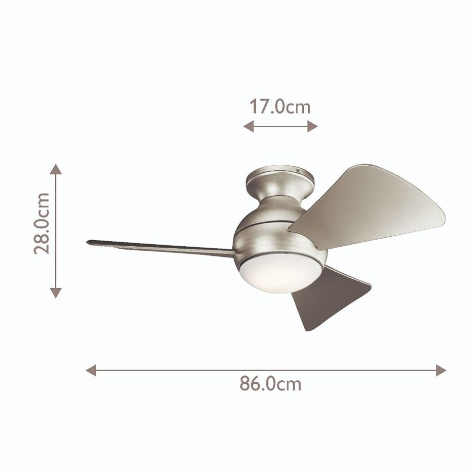 KLF-SOLA-34-BN SOLA Brushed Nickel /Opal// потолочный LED 1х10  х   