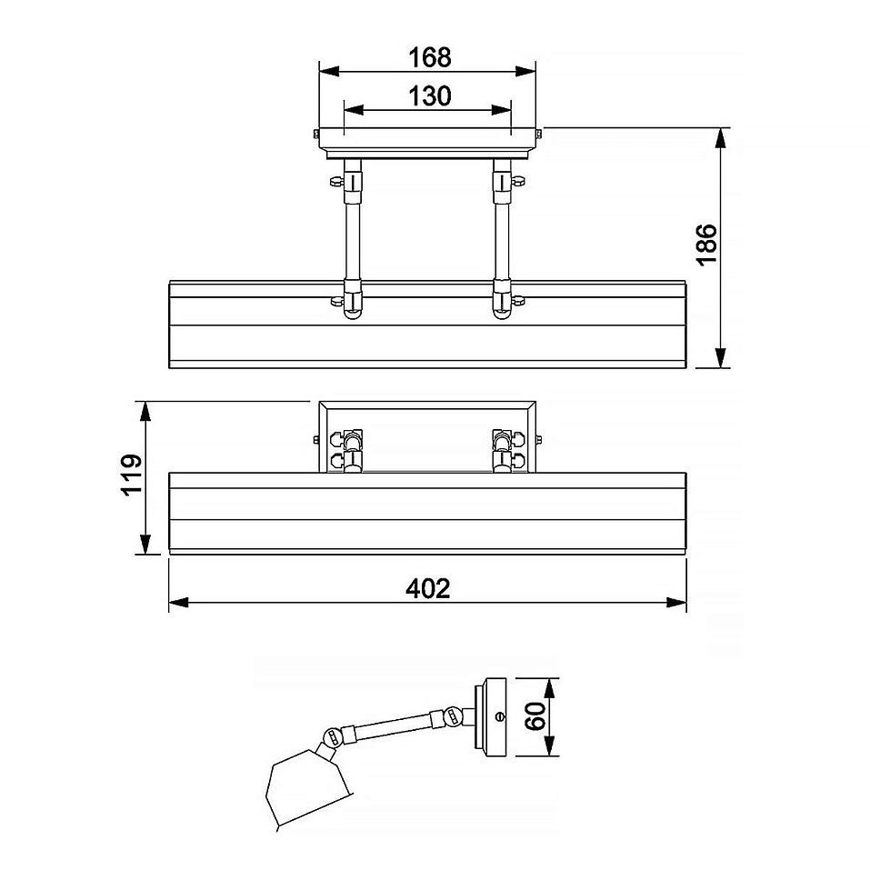 CHAWTON-PLM-PN CHAWTON Polished Nickel /Polished Nickel // подсветка для картин E14 2х40  х   