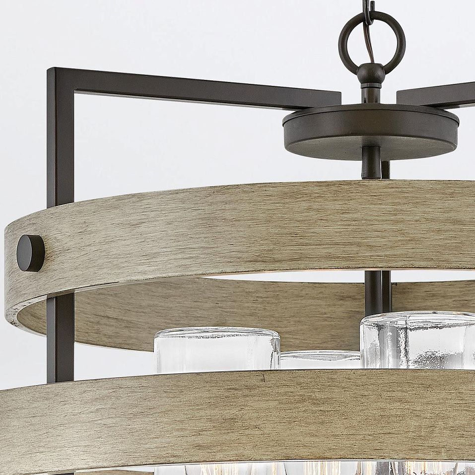 QN-RIVERWOOD4  RIVERWOOD Warm Bronze with Warm Ash accents /Clear// подвесной E27 4х60  х   