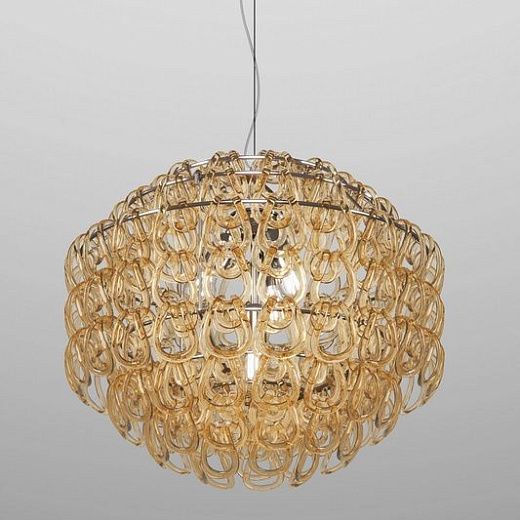 GIOGALI SP 60 OR AM GIOGALI gold/crystal amber светильник подвесной E27 3х77  х  GIOGALI SP 60 OR AM