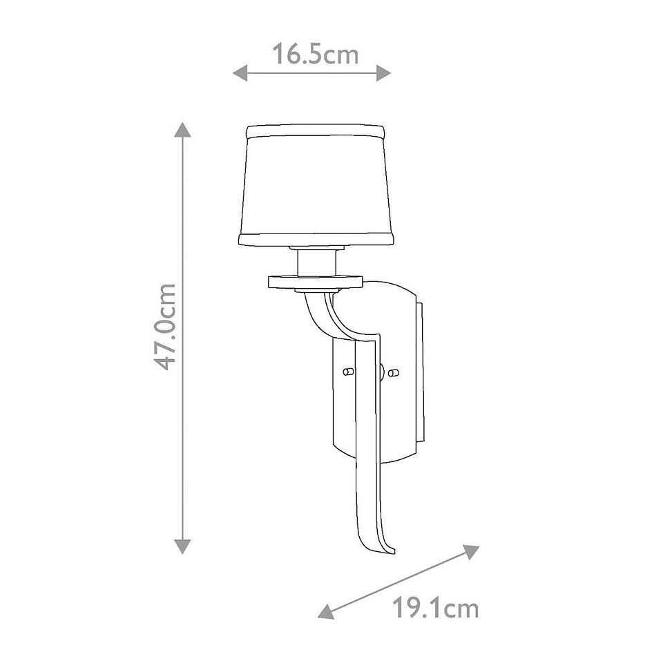 QZ-SUTTON-PLACE1 SUTTON PLACE Imperial Silver /Optic clear glass/Milano Linen// настенный E27 1х60     
