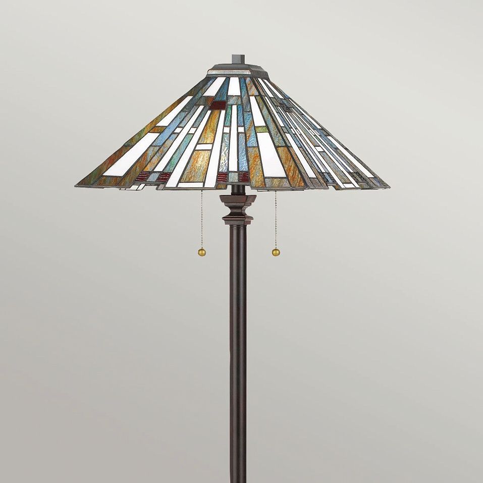 QZ-MAYBECK-FL  Valiant Bronze/Clear & Multicoloured // напольный E27 2х60  х   