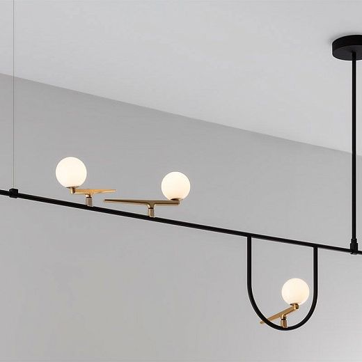 1104 010A  YANZI black/brass/white// подвесной LED 3х7  х  1104 010A 