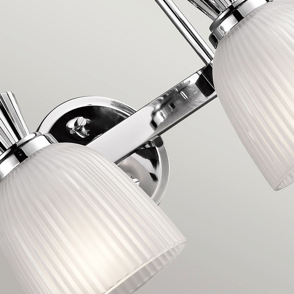 KL-CORA2-BATH CORA Polished Chrome /Ribbed Glass// настенный G9 LED 2х3  х   