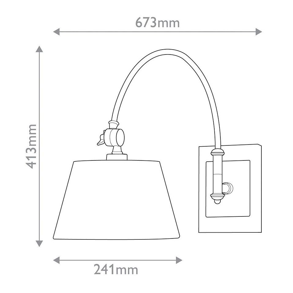 QNC-ASHBY-WB-ORB ASHBY Oil Rubbed Bronze/Beige// настенный E27 1х60  х   