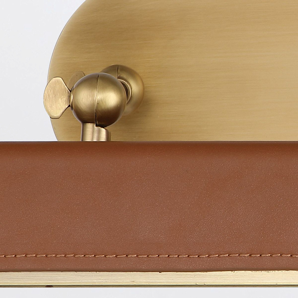 QN-VALISE-PL-M-VBS-CL  VALISE Vintage Brass/Cognac Leather ///Frosted подсветка для картин LED 1х18.   