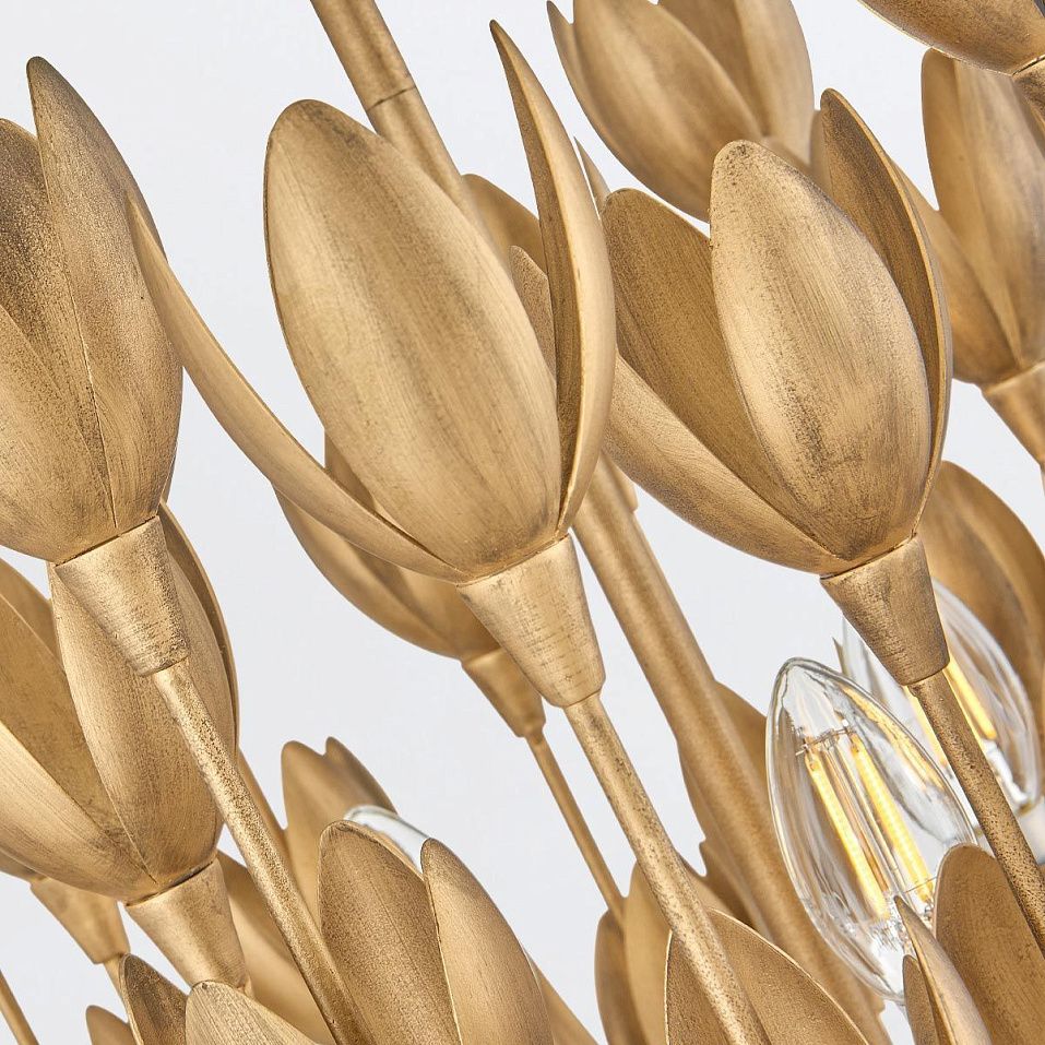 QN-FLORA3-GD FLORA Burnished Gold/// подвесной E14 3х40  х   