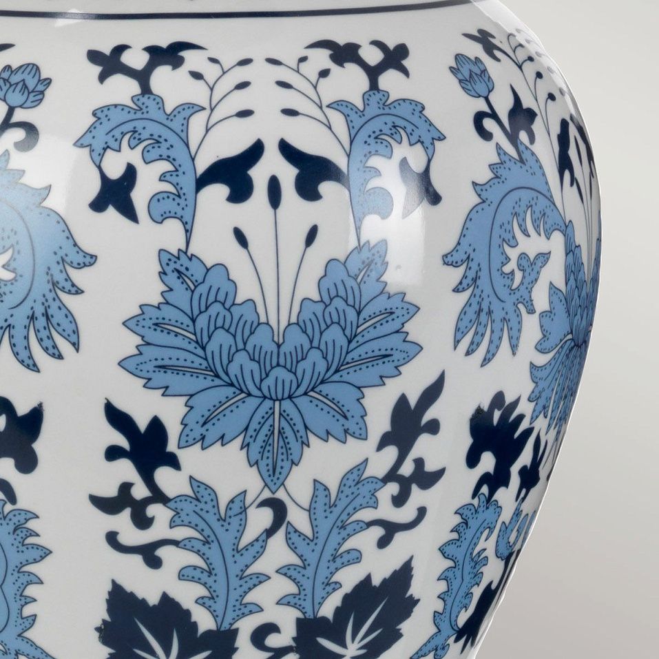 DL-LINYI-TL LINYI Blue and White/Ivory// настольный E27 1х60  х   