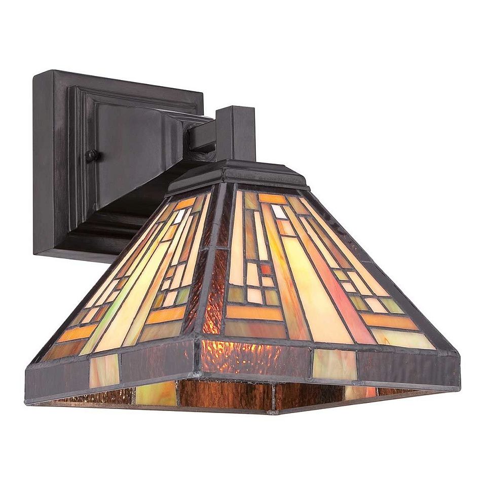 QZ-STEPHEN1 STEPHEN Vintage Bronze/amber, bisque and earthy green// настенный E27 1х60  х   