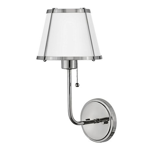 HK-CLARKE1-PN-WH CLARKE Polished Nickel /White// настенный E27 1х40  х  HK-CLARKE1-PN-WH