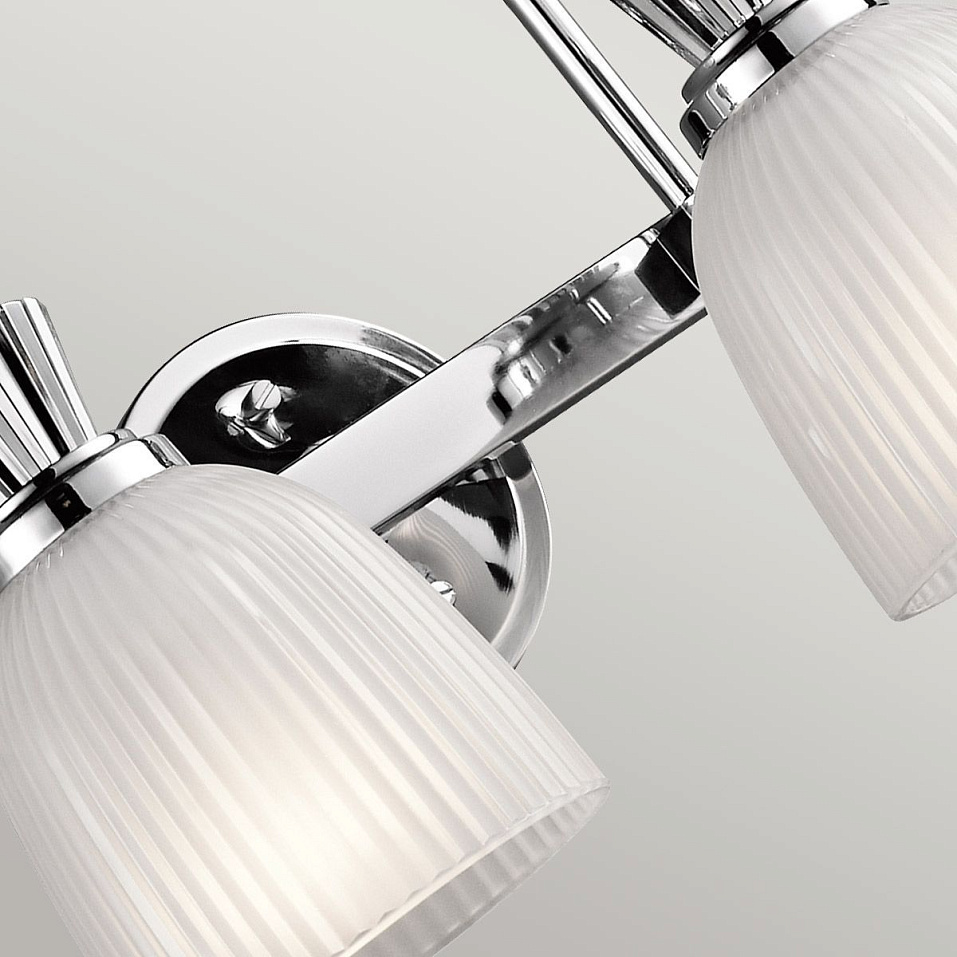 KL-CORA2-BATH CORA Polished Chrome /Ribbed Glass// настенный G9 LED 2х3  х   