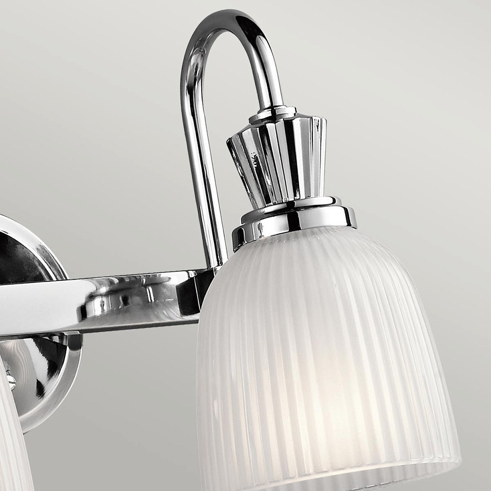 KL-CORA2-BATH CORA Polished Chrome /Ribbed Glass// настенный G9 LED 2х3  х   