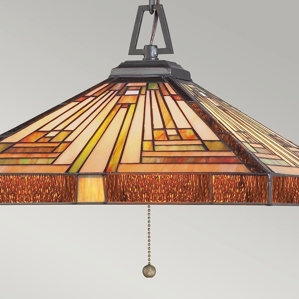 QZ-STEPHEN-3P STEPHEN Vintage Bronze/amber, bisque and earthy green// подвесной E27 3х60  х   