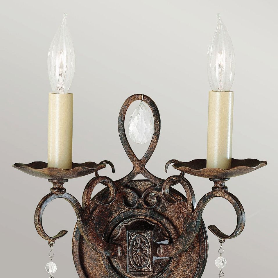FE-CHATEAU2 CHATEAU Mocha Bronze/ K9 Cut Glass /// настенный E14 2х60  х   