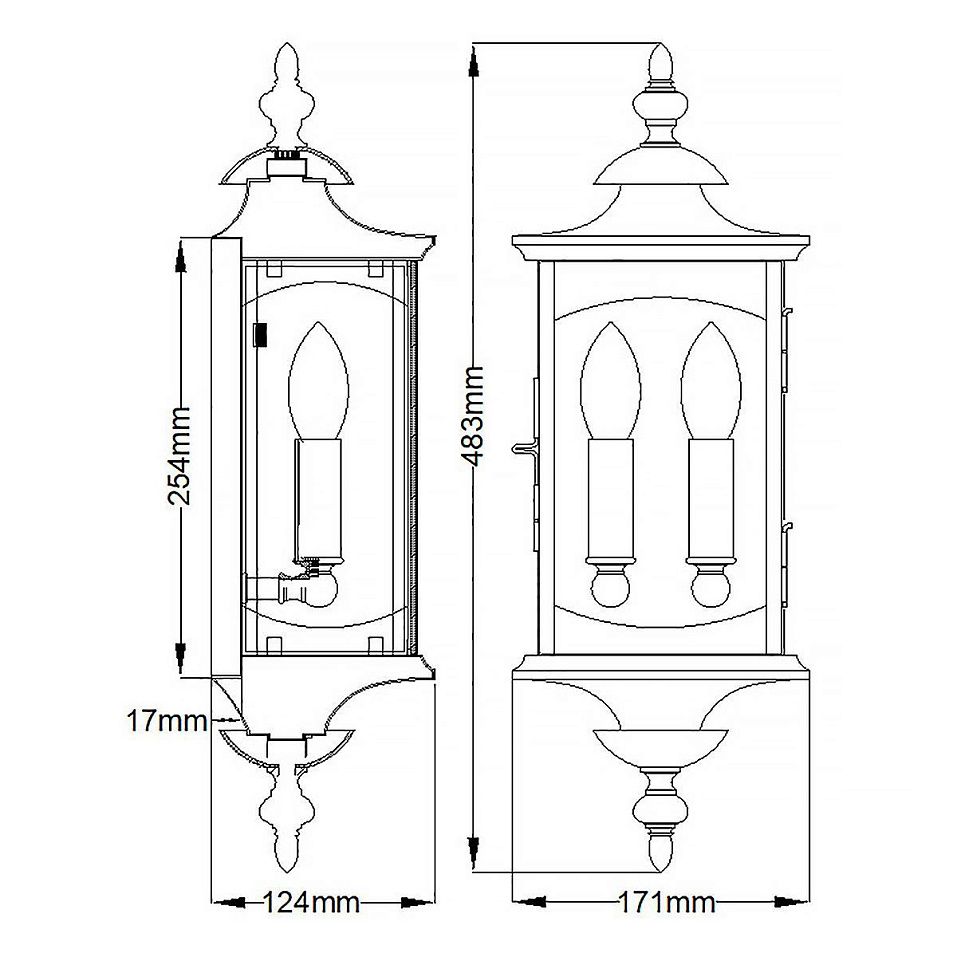 QN-MARKET-SQUARE-M MARKET SQUARE Oil Rubbed Bronze/Clear Seeded// настенный E14 2х60  х   