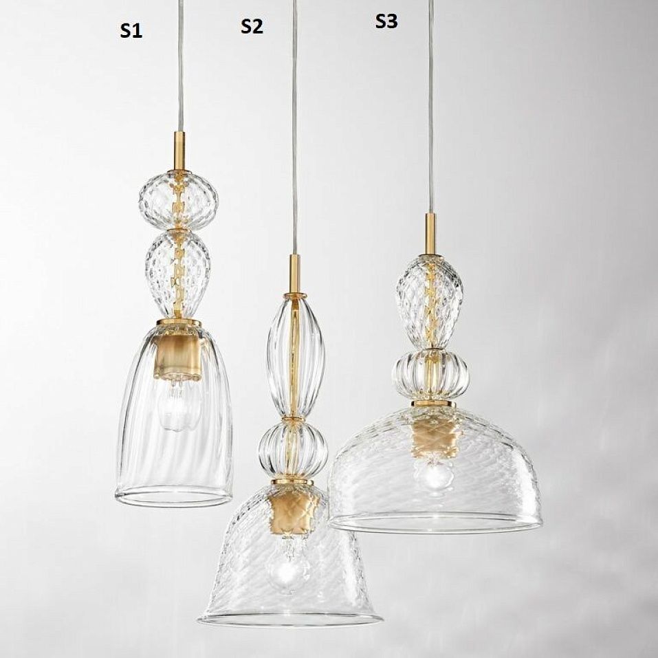 1010/S4 ANITA gold/24K gold crystal/olive green/24K gold crystal// подвесной E27 1х60  х   
