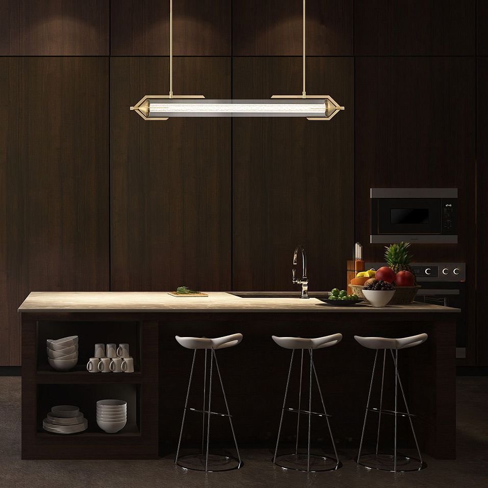 QN-ESPADA-LP-BG ESPADA Brushed Gold/Clear//прозрачный подвесной LED 1х38  х   