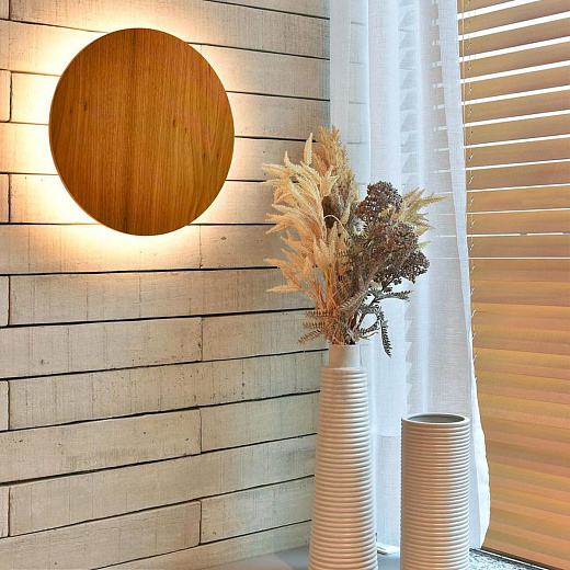 QN-CLEAN-LED-WB-25-TEAK CLEAN Teak Veneer/Teak Veneer//матовый настенный LED 1х8  х  QN-CLEAN-LED-WB-25-TEAK
