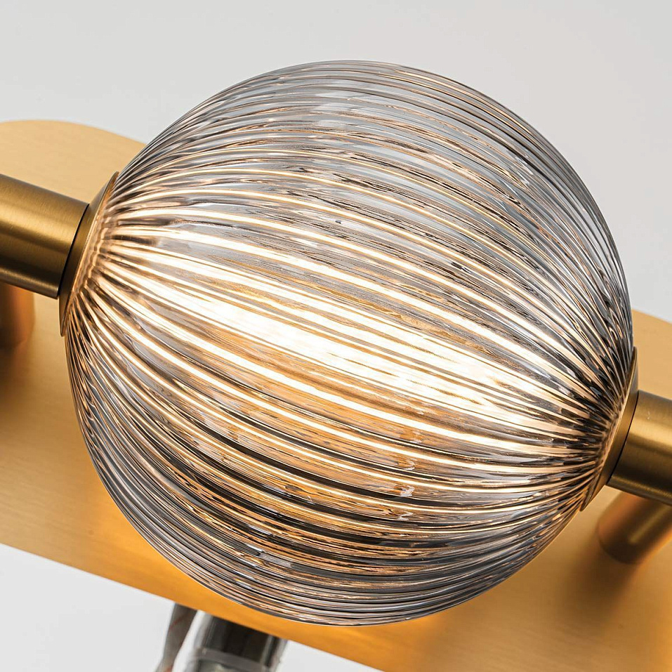 QN-PALMAS-3W-BG PALMAS Brushed Gold/Smoked// настенный LED 1х27  х   