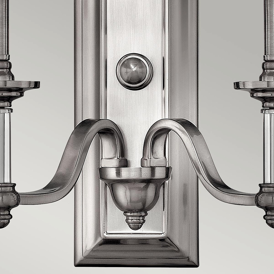 HK-SUSSEX2  SUSSEX Brushed Nickel /White// настенный E14 2х60  х   