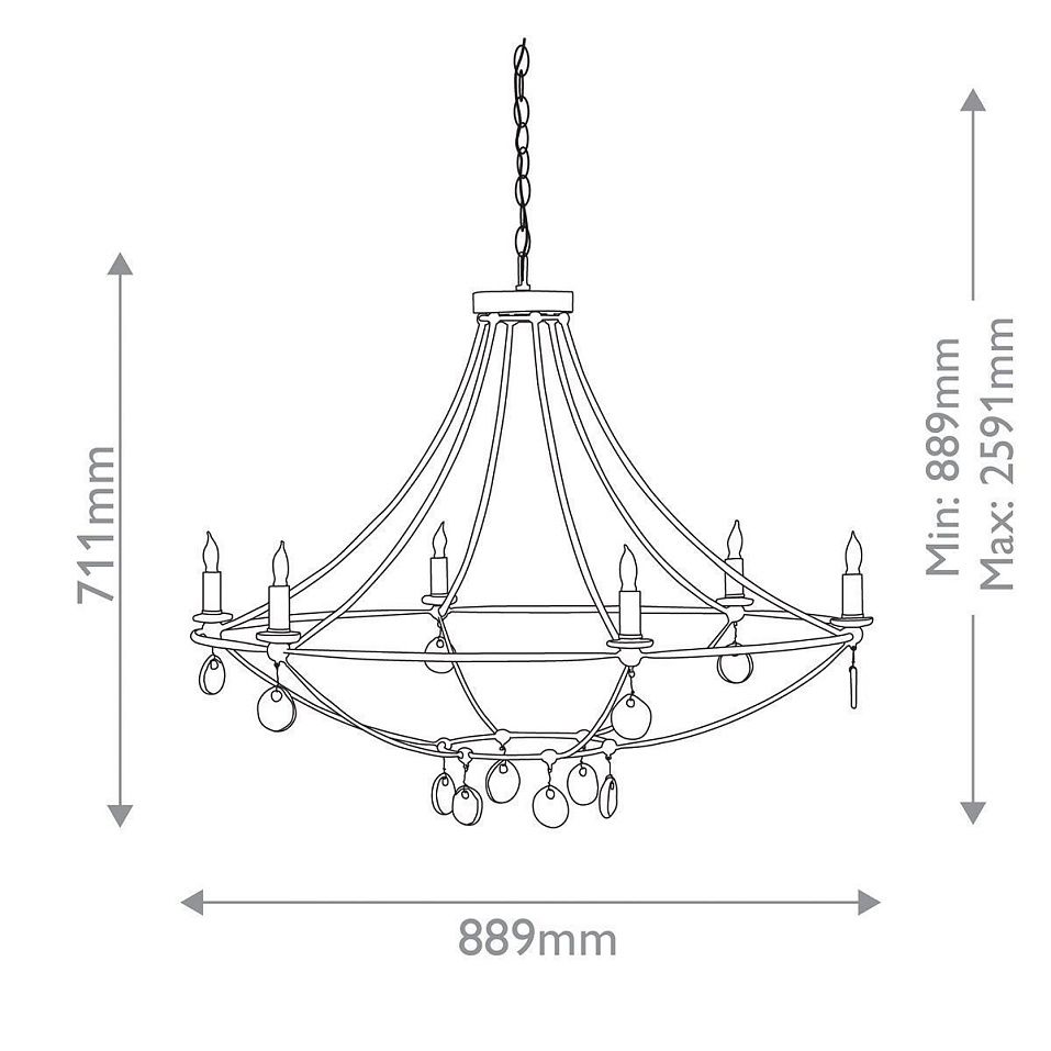 QNC-NOVELLA6-ABK NOVELLA Aged black/ Clear /// подвесной E14 6х60  х   