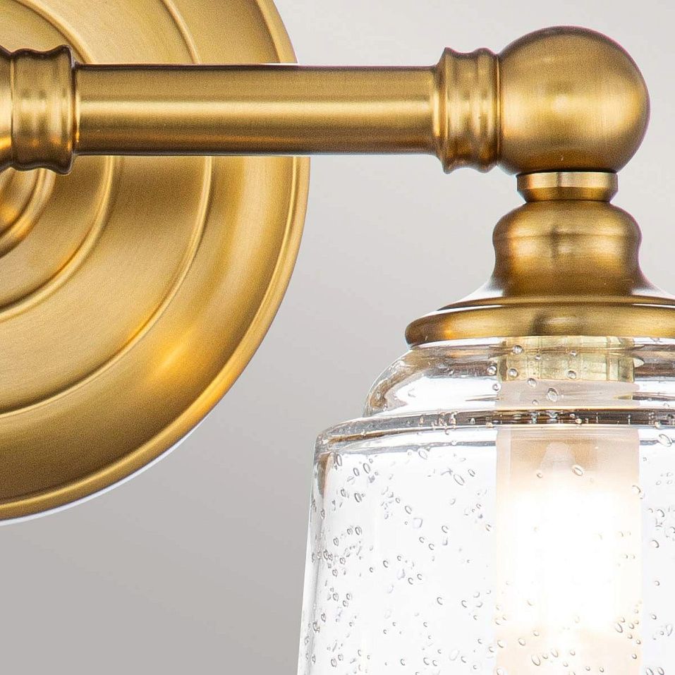 FE-HUGOLAKE2BATH-BB HUGOLAKE Burnished Brass /Clear Seeded Glass// настенный G9 LED 2х3.5  х   