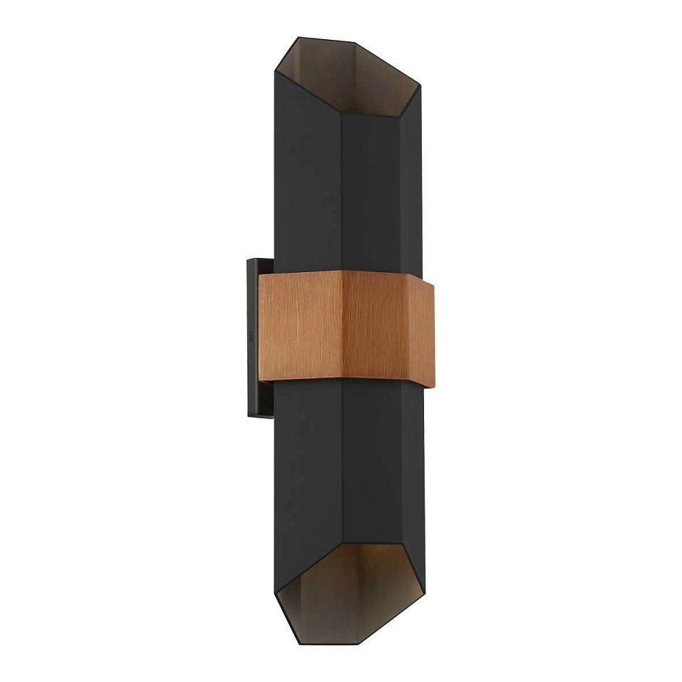 QZ-CHASM-L-BKW CHASM Matte Black/painted wood/// настенный LED 2х9,5  х   