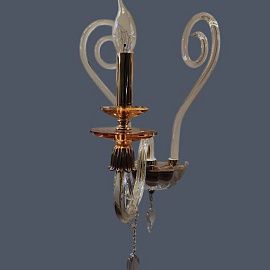 12223/A1L AURORA золотой-прозрачный-медовый/// настенный E14 1х40  х  12223/A1L