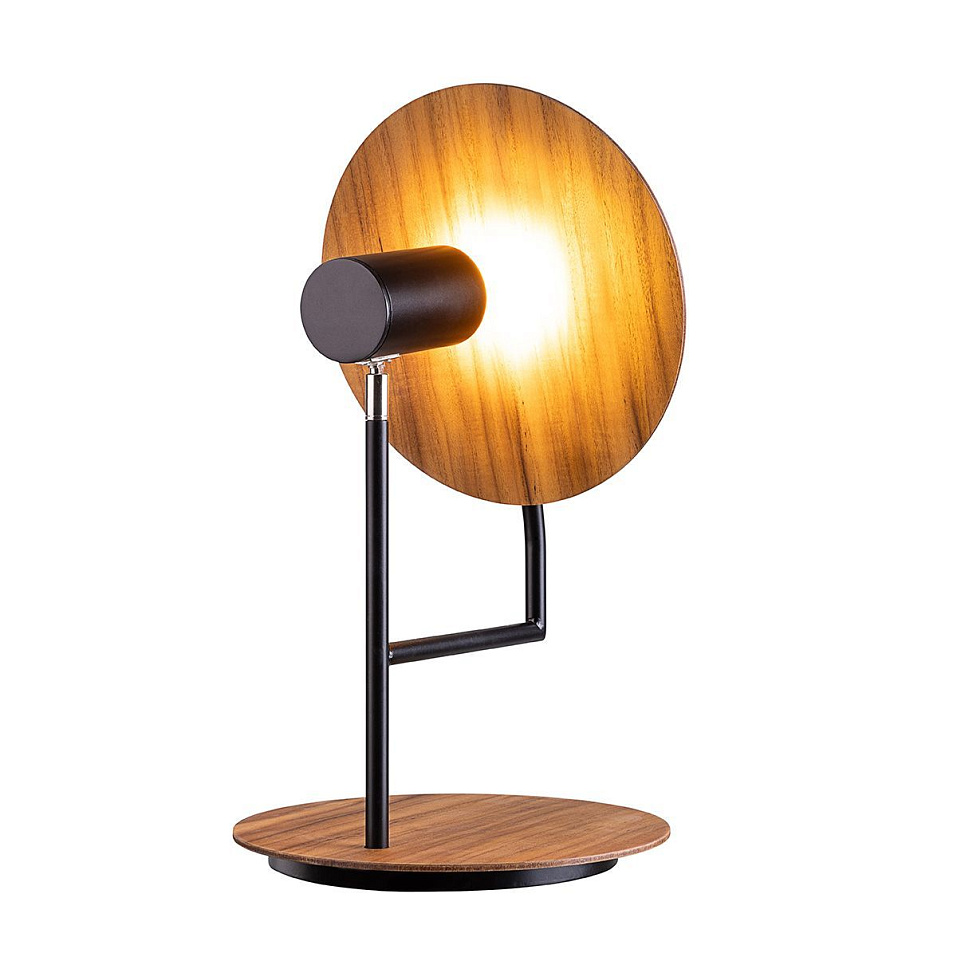 QN-DOT-TL-TEAK DOT Teak Veneer/Black/Nikel/Teak Veneer// настольный GU10LED 1х8  х   