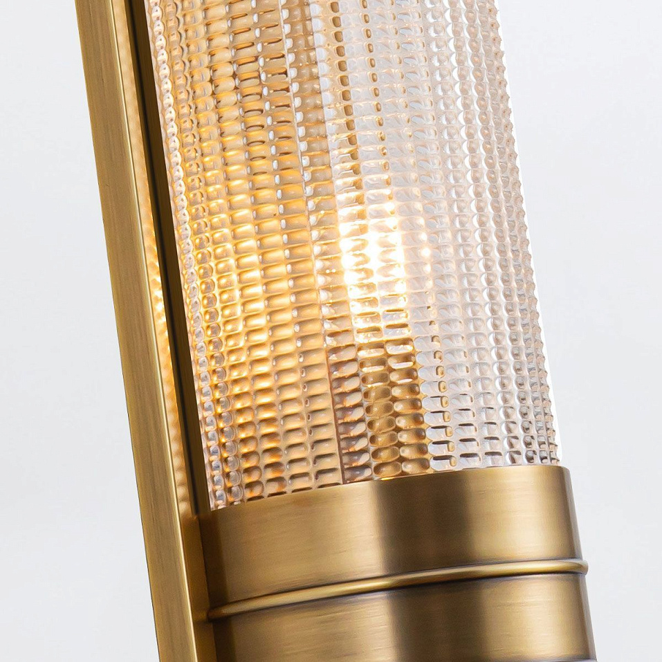 QN-WILLARD-2WB-VBS-PG  WILLARD  Vintage Brass /Clear Prismatic// настенный E27 2х60  х   