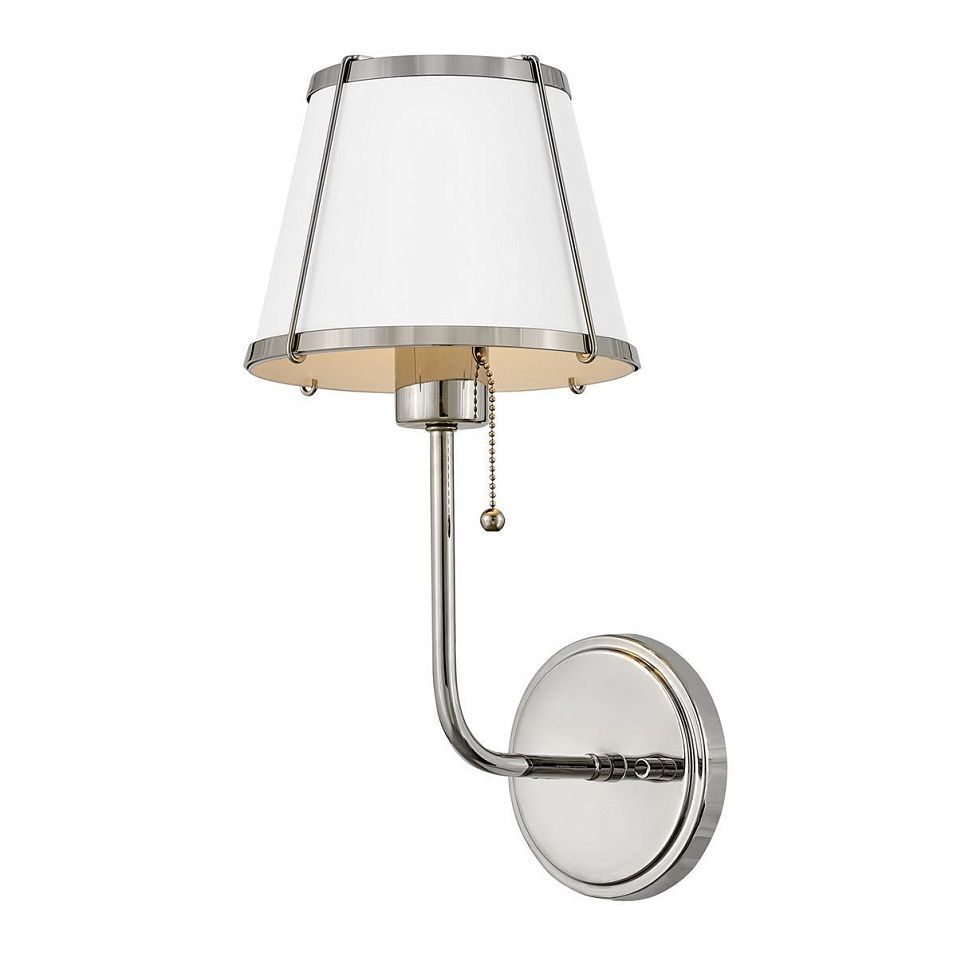 HK-CLARKE1-PN-WH CLARKE Polished Nickel /White// настенный E27 1х40  х   