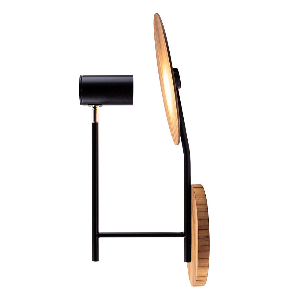 QN-DOT-WB1-TEAK DOT Teak Veneer / Black /Nickel/Teak Veneer// настенный GU10LED 1х8  х   