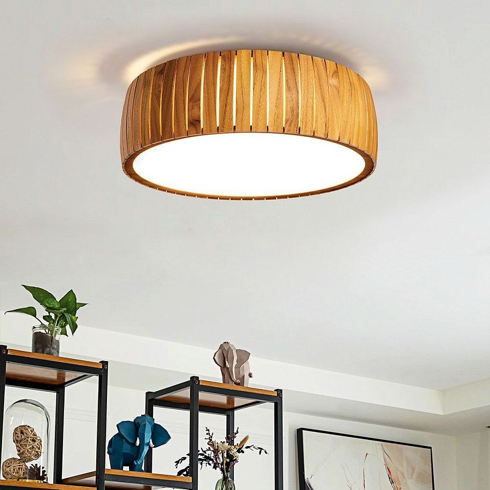 QN-BARREL-F-LED-50-TEAK BARREL Teak Veneer/ Nickel Plated Aluminium /Teak Veneer//белый матовый пото   