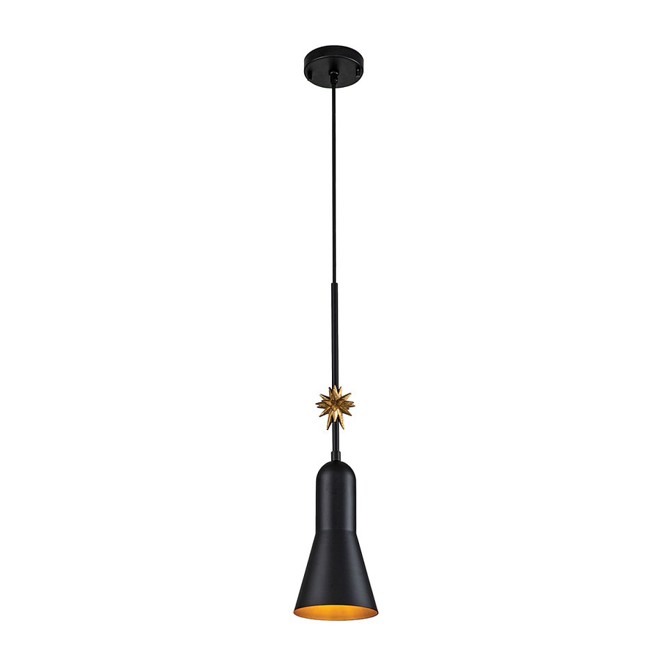 ETOILE-P-S-MB  ETOILE Matte Black and Gold Leaf /Matte Black // подвесной E27 1х60  х   