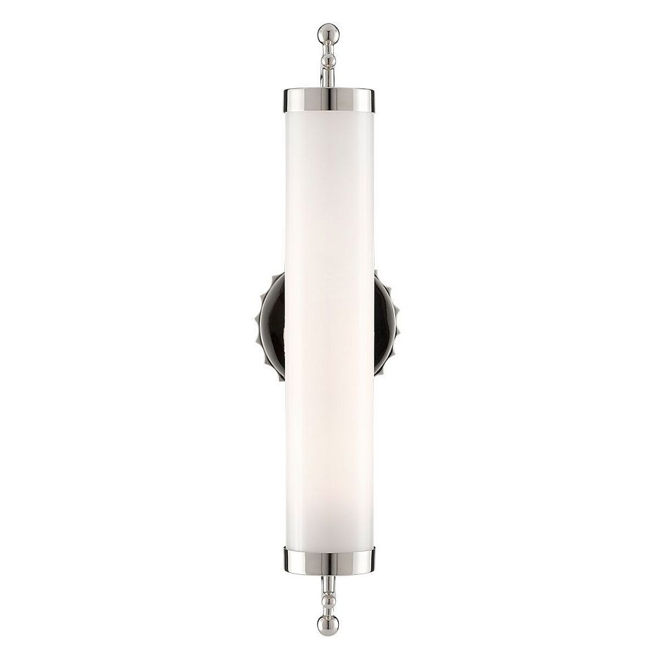 QNC-LATIMER-WB-PN  LATIMER Polished Nickel /White// настенный E27 1х60  х   