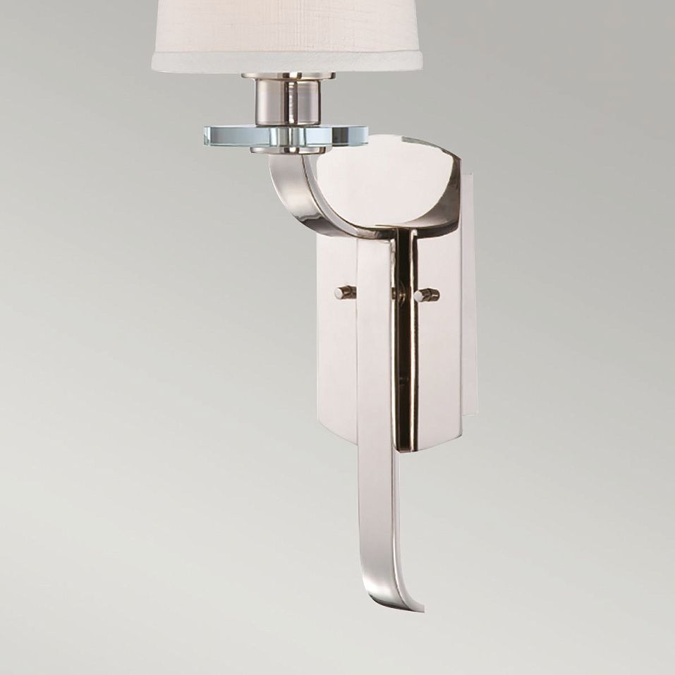 QZ-SUTTON-PLACE1 SUTTON PLACE Imperial Silver /Optic clear glass/Milano Linen// настенный E27 1х60     