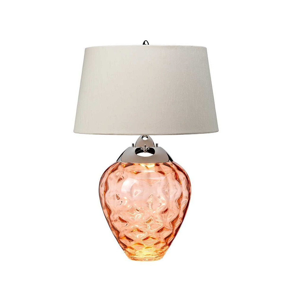 QN-SAMARA-TL-SLM SAMARA Polished Nickel/Orange glass/taupe faux silk// настольный E27 1х60 GU10LED 1   
