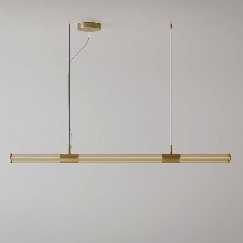 028S2M11B.CE/UL CROSS LINEAR LIGHT BURNISHED BRASS/BRONZE GLASS// подвесной LED х19.2  х   