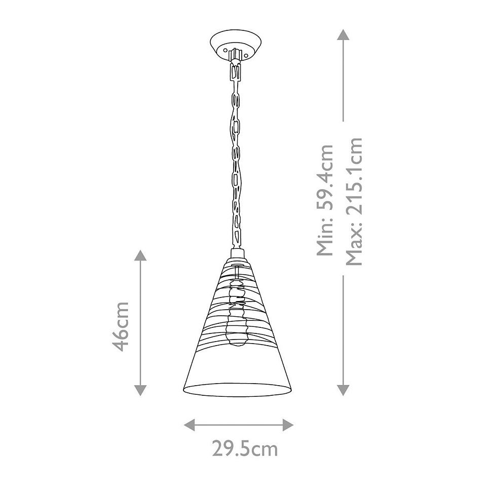 QN-ELMORE-P-PC ELMORE Polished Chrome/Clear// подвесной E27 1х60  х   