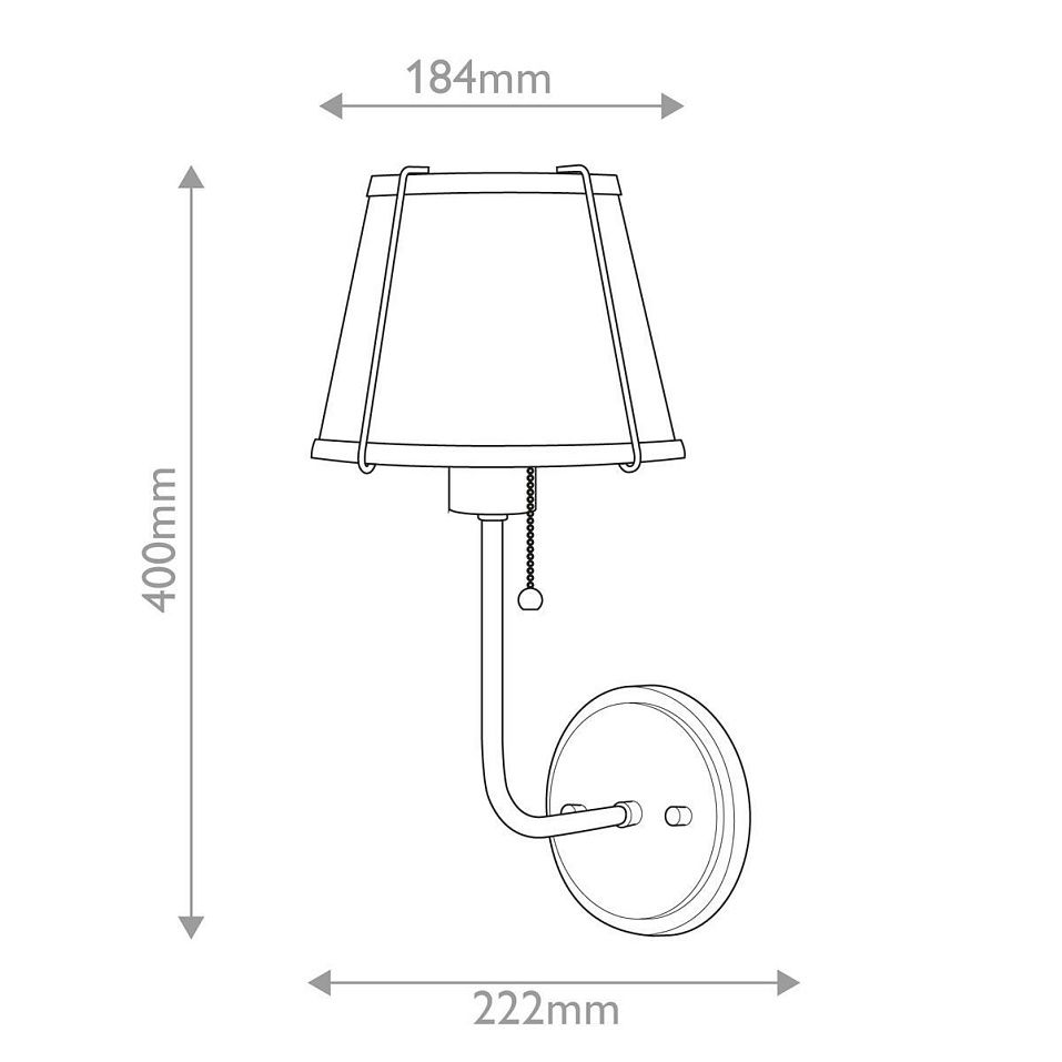 HK-CLARKE1-DBR-OW CLARKE Darkened Brass/Ivory// настенный E27 1х40  х   