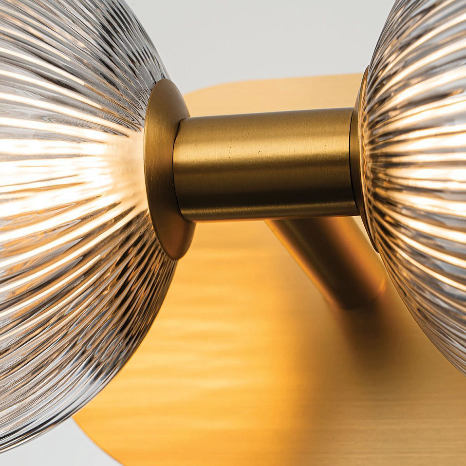 QN-PALMAS-2W-BG PALMAS Brushed Gold/Smoked// настенный LED 1х18  х   