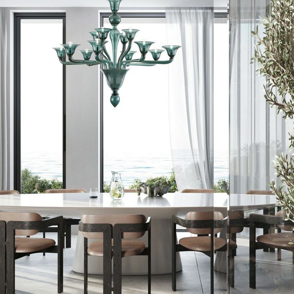 1016/12 ANASTASIA chrome/groove green/groove green // подвесной E14 12х40  х   