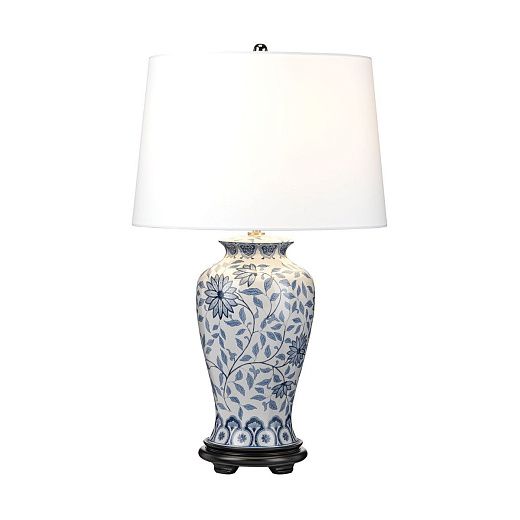 DL-YING-TL YING Blue and White,Dark wood/White// настольный E27 1х60  х  DL-YING-TL