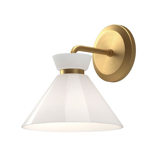 ALM-HALSTON-1WB-GD HALSTON Brushed Gold /Opal// настенный E27 1х40  х  ALM-HALSTON-1WB-GD