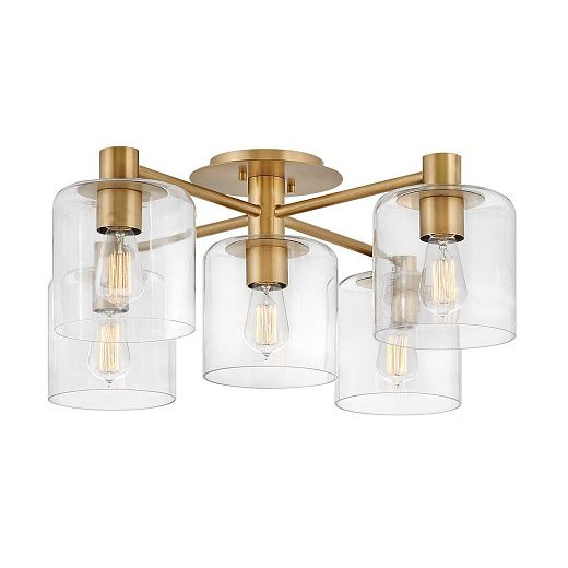 QN-AXEL5-HB ALEX Heritage Brass /Clear// потолочный E27 5х60  х  QN-AXEL5-HB