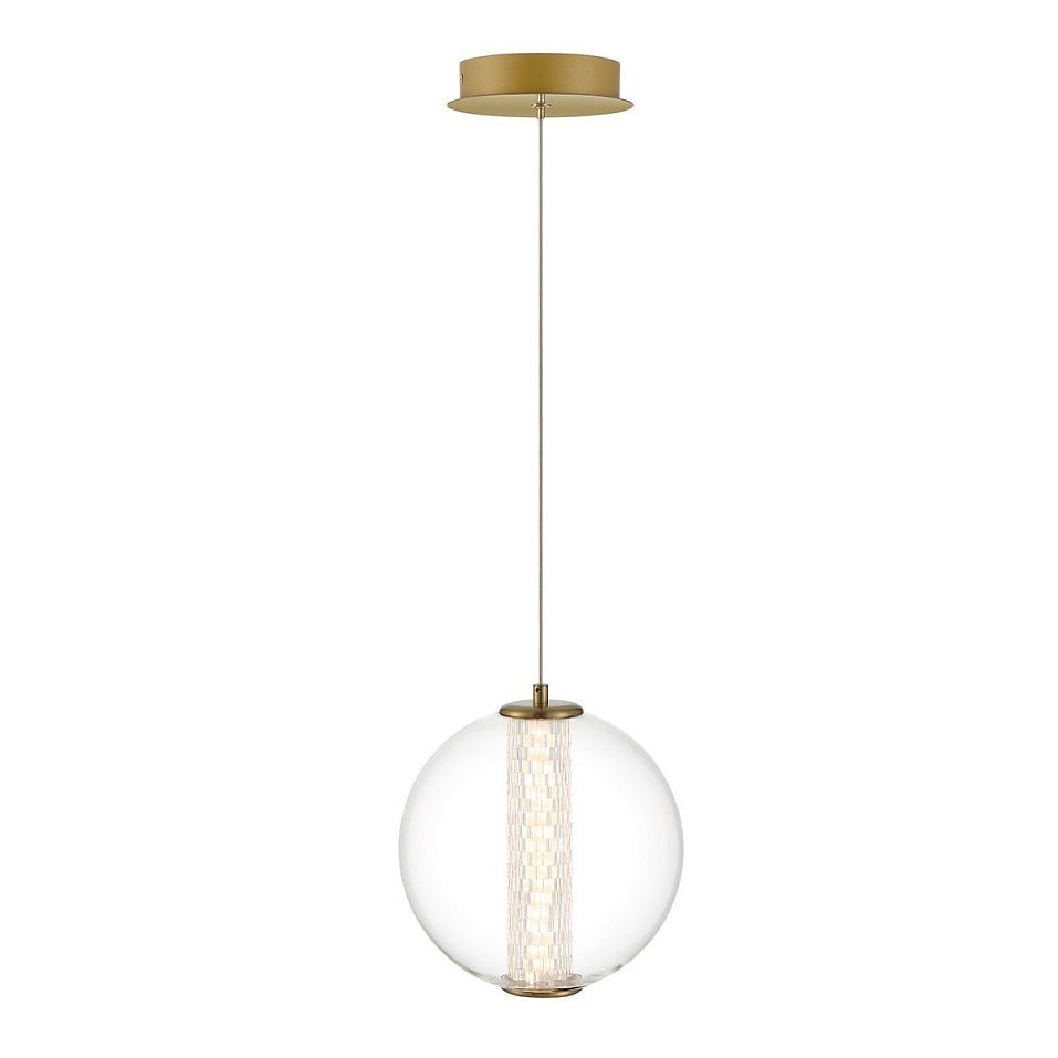 QN-ATOMO-1P-BG ATOMO Brushed Gold/Clear// подвесной LED 1х9  х   